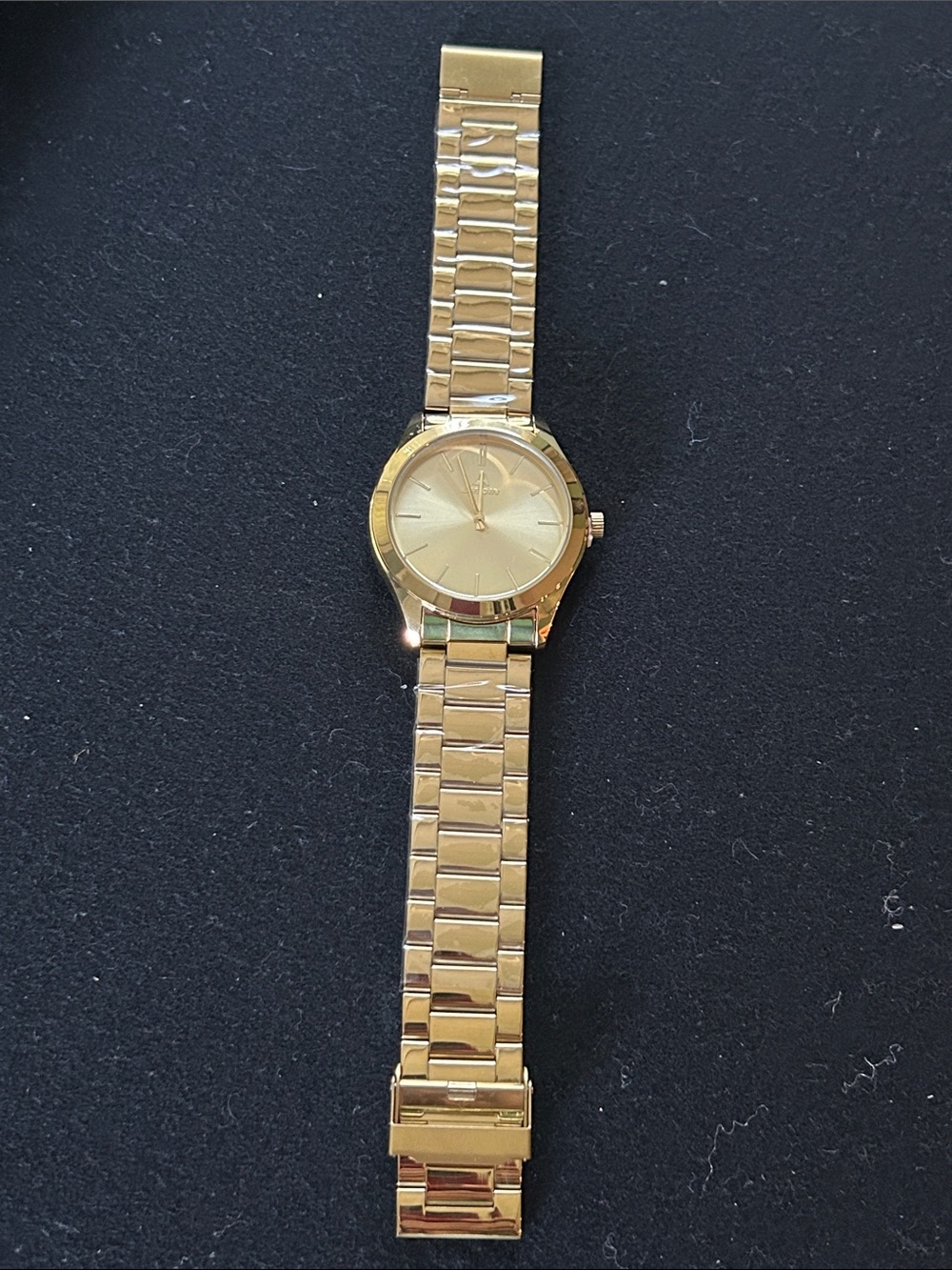 Men's Gold-Tone Stainless Steel Bracelet Watch- needs new battery